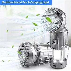 Solar Rechargeable Mini Fan with LED Light