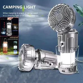 Solar Rechargeable Mini Fan with LED Light